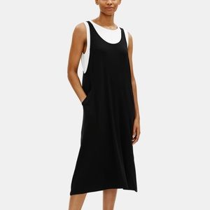 🌷SALE Eileen Fisher Fine Jersey Scoop Black Jersey Knit Racer Back Dress